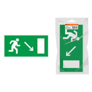 Знак "Направление к эвакуационному выходу направо вниз" 350х124мм для ССА инд. упаковка SQ0817-1005