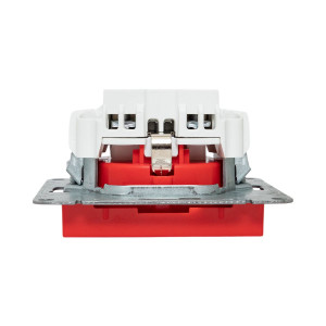 Механизм розетки, 16А, с заземлением, со шторками, красный Эпика EKF UP1-SOR-111