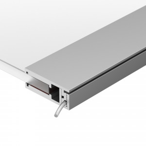 Профиль KLUS-GLASS-56-2000 ANOD 019193, Алюминиевый анодированный профиль для светодиодной подсветки стекла 5-6мм. Фиксируется на кромке стекла на глубину 14мм при помощи 2-х стороннего скотча. Размер 2000х25, высота 9-10мм в зависимости от толщины стекла.