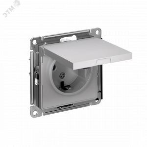 Розетка 1-м СП AtlasDesign 16А IP20 с заземл. защ. шторки с крышкой механизм алюм. SE ATN000346