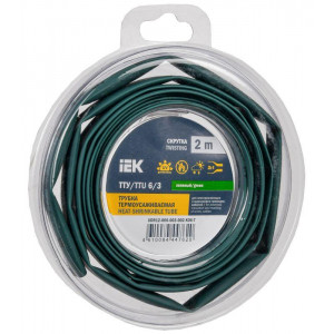 Трубка термоусадочная ТТУ нг-LS 6/3 зел. (уп.2м) UDR12-006-003-002-K06-T