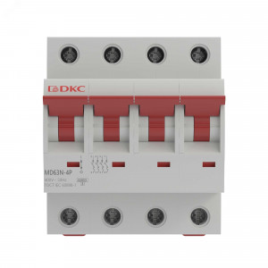 Автоматический выключатель модульный YON MD63N 4P 25A C 6kA MD63N-4PC25