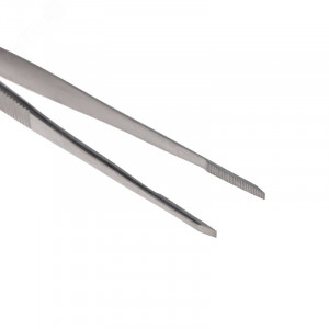 Пинцет прямой, рифленый 155мм ПРОФИ 12-0365