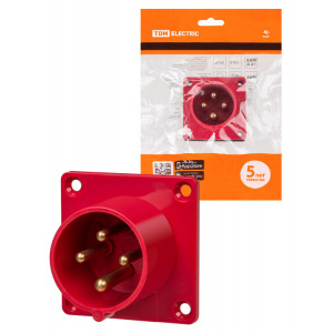 Вилка 614 скрытая 3Р+РЕ 16А 380В IP44 SQ0607-0002