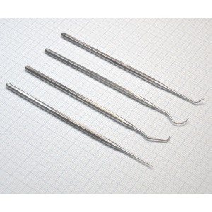 1PK-3178, Набор пробников. 4 пробника из высококачественной стали. Прямой, уголовой, крюк и изогнутые наконечники