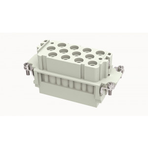 Розеточная контактная вставка DK-12/2-FC, Розеточная контактная вставка, обжимная фиксация, 12/2 полюсов + PE, типоразмер 16B, 690V/250V, 40A,/10A, (обжимные контакты поставляются отдельно)