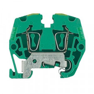 Заземляющая клемма (MINI) WKMF 2,5 SL/15, Заземляющая клемма, MINI, верхний подвод кабеля, 2 точки подключения, тип фиксации провода: пружинный, номинальное сечение: 2,5 мм кв., 500V, ширина: 5 мм, цвет: желто-зеленый, тип монтажа: DIN15