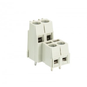 Клемма Wiecon 8292 E / 2 / 4, Клемма, 2 этажа, горизонтальный подвод кабеля, на плату, шаг: 5.08 мм, 4 полюса, фиксация провода винтовая, исполнение: с маркировкой, 300V, 10A, цвет: серый