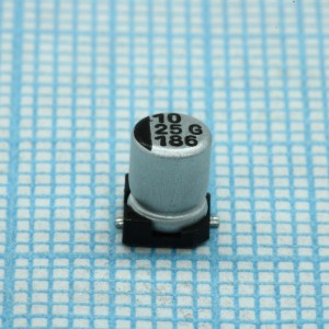 CA025M0010REB-0405, Конденсатор алюминиевый  электролитический 10мкФ 25В ±20% (4 X 5.4мм) для поверхностного монтажа 24мА 2000час 85°С лента на катушке