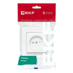 Розетка 1-м СП Минск 10А IP20 без заземл. защ. шторки бел. Basic ERR10-022-100