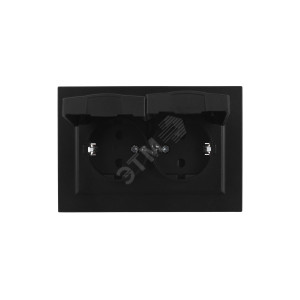 Розетка 2-м СП BRITE РСбш12-3-44-БрЧ 16А в сборе IP44 с крышкой черн. BR-R26-16-44-K02-F