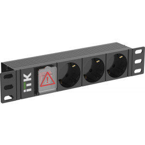 PDU 3 розетки нем. ст. LED 1U вх. С14 10" PH12-3D3-P