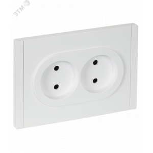 FORTE&PIANO Розетка 2-местная без заземления с защитными шторками безвинтовое крепление 10А FP225 белый IEK FP-R23-10-1-K01