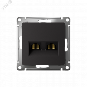 Розетка компьютерная 2-м AtlasDesign RJ45 кат.5E механизм карбон SE ATN001085