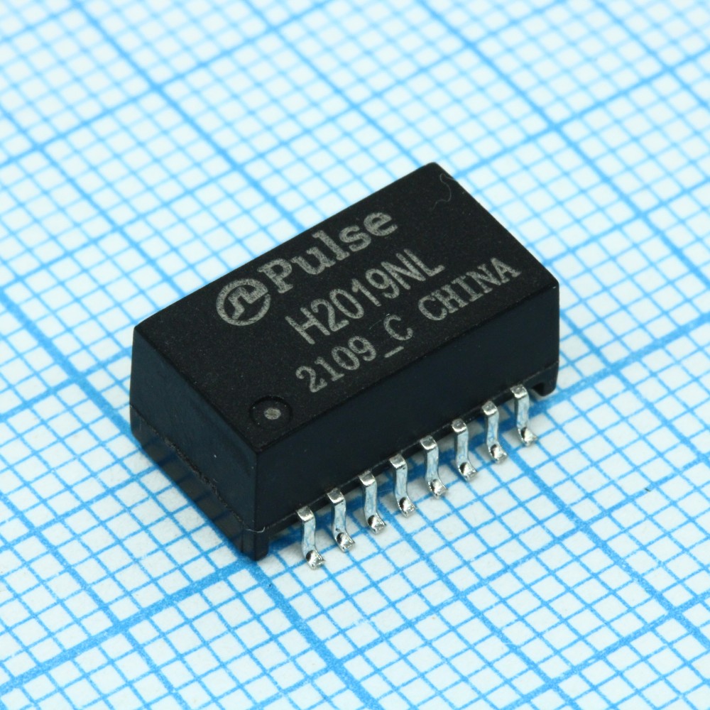 Изображение товара Телекоммуникационный трансформатор H2019NL для поверхностного монтажа 16 выводов Изображение товара Телекоммуникационный трансформатор H2019NL для поверхностного монтажа 16 выводов