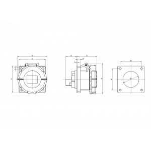 Розетка панельная IP67 16A 2P+E 230В DIS4271663