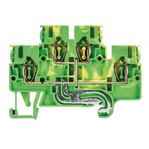 Клемма WKFN 2,5 ESL-K, Заземляющая этажная клемма, тип фиксации провода: пружинный, номинальное сечение: 2,5 мм кв., 500V, ширина: 5 мм, цвет: желто-зеленый, тип монтажа: DIN 35