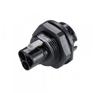 Вилочный разъем в панель RST20I3F S2 M01V SW, Вилочный разъем в панель, М25, IP68(69k), 3 полюса, пружинная фиксация провода, номинальные характеристики: 250/400V, 20A, цвет: черный, серия RST Classic