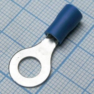 RV2-6  Blue, наконечник кабельный кольцевой с изоляцией d=6.4мм, сеч. пров.1.5-2.5мм2
