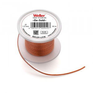 DESOLDERING WICK 1,5MM 30M, Оплетка для отпайки с флюсом, 1.5мм, длина 30м