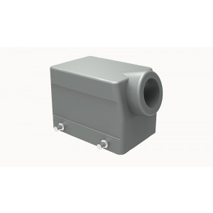 Крышка разъема D32A-SE-4g-PG21, Крышка разъема на кабель, типоразмер 32A, с уплотнителем, 1 отверстие с резьбой для кабельных вводов PG21, с боковым расположением, без защелок (упоры для двух защелок), материал корпуса: алюминиевый сплав