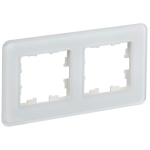 BRITE Рамка 2-мест. РУ-2-2-Бр стекло бел. RE BR-M22-G-41-K01