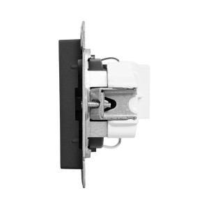 Механизм розетки, 16А, с заземлением, со шторками, ч-рный Эпика EKF UP1-SOB-111