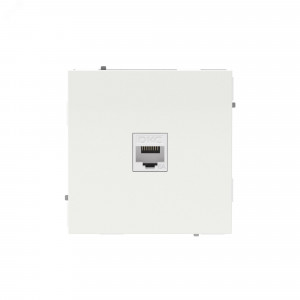 Компьютерная розетка RJ-45 без шторки, кат.6А одинарная,KANT, белая магнолия 7000673