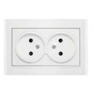 Розетка 2-м СП Бриллиант 16А IP20 без заземл. защ. шторки бел. 7947526