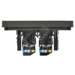 FORTE&PIANO Розетка компьютерная двойная RJ45 кат.5E FP333 серый IEK FP-K20-1-K03