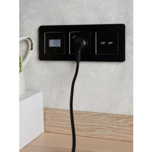 Розетка BRITE USB A+A 3.1А РЮ10-1-БрЧ черн. BR-U21-D31-K02
