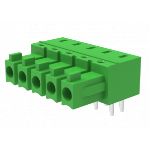 Розеточный разъем на плату MC-RU3.81SH03, Розеточный разъем, горизонтальный на плату, шаг: 3.81 мм, 3 полюса, фиксация на плате пайкой, исполнение: стандартное, 160V, 8A, цвет: зеленый