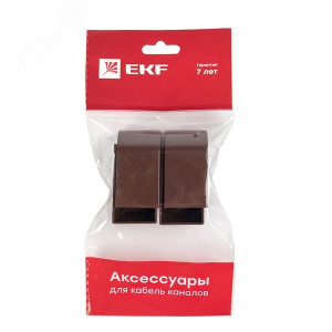 Заглушка (25х25) (4 шт) темное дерево EKF-Plast