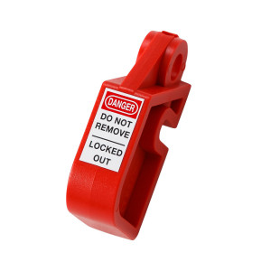 gws873367, Блокиратор полюсных автоматов под отвертку, нейлон, 60х15х35 мм, цвет – красный, 1 шт/упак