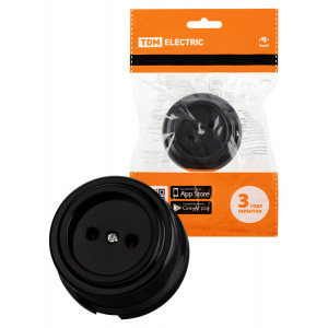 Розетка 2П 10А 250В черная «Виви» SQ1820-1211