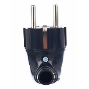 Вилка угловая ВПу11-02-Ст разборная с заземл. 16А черн. EVP11-16-01-K02