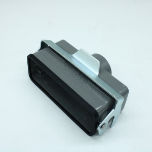 D24B-CCT-1L-M32, Крышка разъема, Size D24B, с уплотнителем, с защелкой, 1 отверстие с резьбой для кабельных вводов M32x1,5, с верхним расположением, алюминиевый сплав