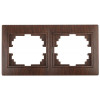 Рамка для розеток и выключателей Plano 1-502-10 на 2 поста горизонтальная, СУ, венге Б0030096