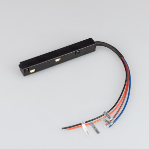 Коннектор питания MAG-ORIENT-CON-POWER (BK) 033636, Коннектор подвода питания для треков MAG-ORIENT. Кабель 300 мм в комплекте.  Габариты129х17х16,5 мм. Максимальный ток нагрузки на один коннектор 15А.