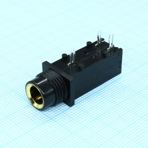 ST-008G-05, Моно аудио гнездо на плату 6.35мм (без гайки) с размыкающим контактом
