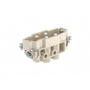 Вилочная контактная вставка HK-004/0-M, Вилочная контактная вставка, винтовая фиксация, 4 полюса + PE, типоразмер 16B, 830V, 80A, сечение обслуживаемых проводников 1,5-16 мм кв, тип покрытия контактов: серебро