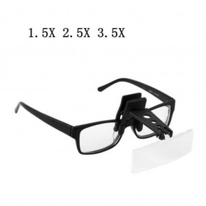 Линза-очки  MG19156-2  --, С зажимом на оправе очков. 3 сменных пластиковых стекол-насадок
