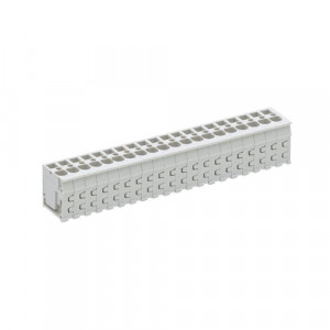 Клемма 8158/20 TOP V OB, Клемма вертикальный подвод кабеля, на плату, шаг: 5.0 мм, 20 полюсов, фиксация провода пружинная, исполнение: без маркировки, 300V, 16А, цвет: серый