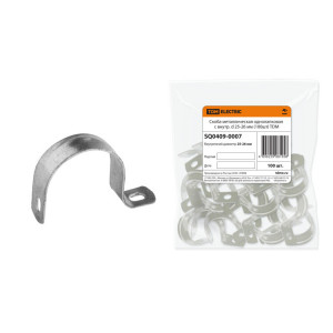 Скоба металлическая однолапковая с внутр. d 25-26 мм (100шт) SQ0409-0007