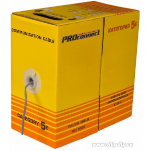 Кабель витая пара  FTP 2PR 24AWG, внутренний экранированный, CAT5e, одножильный, бухта 305м