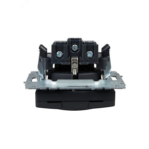 Розетка BRITE РСбш10-3-БрГ 16А IP20 с заземл. защ. шторки с крышкой графит BR-R16-16-K53