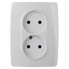 12-2117-01 Розетка 2X2P, 16A-250В, IP20, винт, 2, белый (10/100/2000) Б0031248