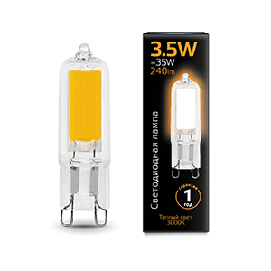 Лампа LED G9 AC220-240V 3.5W 3000K Glass 1/10/200 107809103