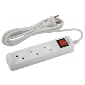 Удлинитель 3х3м без заземл. 10А IP20 U-3s-3m-2х1 ПВС 2х1 с выкл. Б0044050