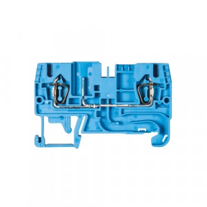 Клемма для разъемов WKFN 2,5 F/P/F, Клемма для подключения внешнего разъема, тип фиксации провода: пружинный, номинальное сечение: 2,5 мм кв., 32A, 500V, ширина: 5 мм, цвет: синий, тип монтажа: DIN35